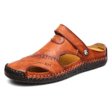 Summer Sandals Men Leather Classic Roman Sandals 2019 Slipper Outdoor Sneaker Beach Rubber Flip Flops Men Water Trekking Sandals - ENSEIGNE DENIS