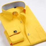 Men's Dress Shirts Loose French Cuff Regular fit Luxury Striped Business Long Sleeve Cufflinks Social Pluse Size Men Shirt 6XL - ENSEIGNE DENIS