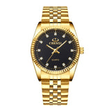 CHENXI Luxury Couple Watch Golden Fashion Stainless Steel Lovers Watch Quartz Wrist Watches For Women & Men Analog Wristwatch - ENSEIGNE DENIS