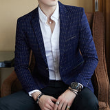 Striped Blazer Mens Slim Fit Blazer Slim Masculino Business Casual Mens Stylish Blazer Spring Autumn Dot  Striped Blazers Mens - ENSEIGNE DENIS