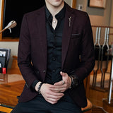Striped Blazer Mens Slim Fit Blazer Slim Masculino Business Casual Mens Stylish Blazer Spring Autumn Dot  Striped Blazers Mens - ENSEIGNE DENIS