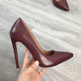 2020 Women Classic Pumps Extreme High Heels 12cm Sexy Stilettos Ladies Pointed Toe Shoes Nude Red Blue Black Beige Leopard Heels - ENSEIGNE DENIS