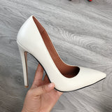 2020 Women Classic Pumps Extreme High Heels 12cm Sexy Stilettos Ladies Pointed Toe Shoes Nude Red Blue Black Beige Leopard Heels - ENSEIGNE DENIS