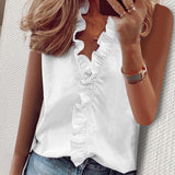 Ruffled V neck Long Sleeve Women Blouses Casual Letter Printed Blouse Women's Tops 2020 Spring Summer Plus Size Clothes Laides - ENSEIGNE DENIS
