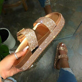 Women Sequins Sandals - ENSEIGNE DENIS