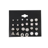 FNIO Women's Earrings Set Pearl Earrings For Women Bohemian Fashion Jewelry 2020 Geometric Crystal Heart Stud Earrings - ENSEIGNE DENIS