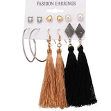 FNIO Women's Earrings Set Pearl Earrings For Women Bohemian Fashion Jewelry 2020 Geometric Crystal Heart Stud Earrings - ENSEIGNE DENIS