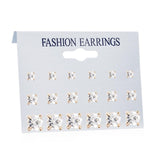 FNIO Women's Earrings Set Pearl Earrings For Women Bohemian Fashion Jewelry 2020 Geometric Crystal Heart Stud Earrings - ENSEIGNE DENIS