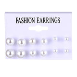 FNIO Women's Earrings Set Pearl Earrings For Women Bohemian Fashion Jewelry 2020 Geometric Crystal Heart Stud Earrings - ENSEIGNE DENIS