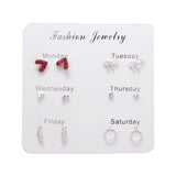 FNIO Women's Earrings Set Pearl Earrings For Women Bohemian Fashion Jewelry 2020 Geometric Crystal Heart Stud Earrings - ENSEIGNE DENIS