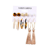 FNIO Women's Earrings Set Pearl Earrings For Women Bohemian Fashion Jewelry 2020 Geometric Crystal Heart Stud Earrings - ENSEIGNE DENIS