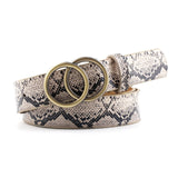2020 Designer Leather Snake Zebra Belt Leopard Women Female Fashion Waist Double Ring Circle Buckle Girl Jeans Dress Wild Belts - ENSEIGNE DENIS