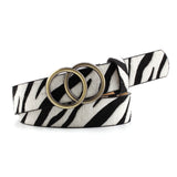 2020 Designer Leather Snake Zebra Belt Leopard Women Female Fashion Waist Double Ring Circle Buckle Girl Jeans Dress Wild Belts - ENSEIGNE DENIS