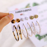 2020 Vintage Pearl Twist Big Circle Earrings Set for Women Fashion Geometric Imitation Pearl Crystal Earrings Jewelry - ENSEIGNE DENIS