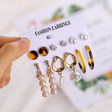 2020 Vintage Pearl Twist Big Circle Earrings Set for Women Fashion Geometric Imitation Pearl Crystal Earrings Jewelry - ENSEIGNE DENIS