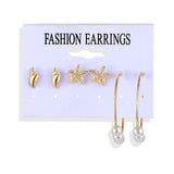 2020 Vintage Pearl Twist Big Circle Earrings Set for Women Fashion Geometric Imitation Pearl Crystal Earrings Jewelry - ENSEIGNE DENIS