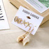 2020 Vintage Pearl Twist Big Circle Earrings Set for Women Fashion Geometric Imitation Pearl Crystal Earrings Jewelry - ENSEIGNE DENIS
