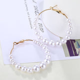 2020 Vintage Pearl Twist Big Circle Earrings Set for Women Fashion Geometric Imitation Pearl Crystal Earrings Jewelry - ENSEIGNE DENIS