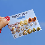 2020 Vintage Pearl Twist Big Circle Earrings Set for Women Fashion Geometric Imitation Pearl Crystal Earrings Jewelry - ENSEIGNE DENIS