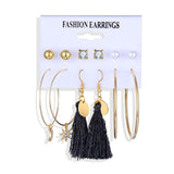 2020 Vintage Pearl Twist Big Circle Earrings Set for Women Fashion Geometric Imitation Pearl Crystal Earrings Jewelry - ENSEIGNE DENIS