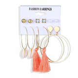 2020 Vintage Pearl Twist Big Circle Earrings Set for Women Fashion Geometric Imitation Pearl Crystal Earrings Jewelry - ENSEIGNE DENIS