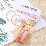 2020 Vintage Pearl Twist Big Circle Earrings Set for Women Fashion Geometric Imitation Pearl Crystal Earrings Jewelry - ENSEIGNE DENIS