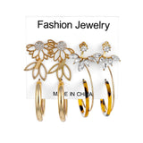 2020 Vintage Pearl Twist Big Circle Earrings Set for Women Fashion Geometric Imitation Pearl Crystal Earrings Jewelry - ENSEIGNE DENIS