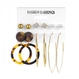 2020 Vintage Pearl Twist Big Circle Earrings Set for Women Fashion Geometric Imitation Pearl Crystal Earrings Jewelry - ENSEIGNE DENIS