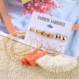 2020 Vintage Pearl Twist Big Circle Earrings Set for Women Fashion Geometric Imitation Pearl Crystal Earrings Jewelry - ENSEIGNE DENIS