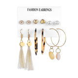 2020 Vintage Pearl Twist Big Circle Earrings Set for Women Fashion Geometric Imitation Pearl Crystal Earrings Jewelry - ENSEIGNE DENIS