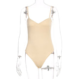 Dulzura solid strap women bodysuit bodycon sexy backless streetwear elegant 2020 summer clothes party club thong body basic - ENSEIGNE DENIS