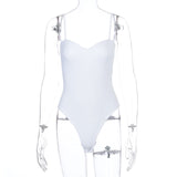 Dulzura solid strap women bodysuit bodycon sexy backless streetwear elegant 2020 summer clothes party club thong body basic - ENSEIGNE DENIS