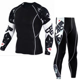 Winter Thermal Underwear Set Men's Sportswear Running Training Warm Base Layer Compression Tights Jogging Suit Men's Gym 2019 - ENSEIGNE DENIS