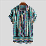 2020 Men Shirts Short Sleeve Printed Pocket Colorful Casual Blouse Hawaiian shirt Male Tops Summer Geometric Plus Size Shirts 5X - ENSEIGNE DENIS