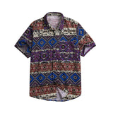2020 Men Shirts Short Sleeve Printed Pocket Colorful Casual Blouse Hawaiian shirt Male Tops Summer Geometric Plus Size Shirts 5X - ENSEIGNE DENIS