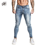 GINGTTO Jeans Men Elastic Waist Skinny Jeans Men 2020 Stretch Ripped Pants Streetwear Mens Denim Jeans Blue - ENSEIGNE DENIS