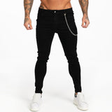 GINGTTO Jeans Men Elastic Waist Skinny Jeans Men 2020 Stretch Ripped Pants Streetwear Mens Denim Jeans Blue - ENSEIGNE DENIS
