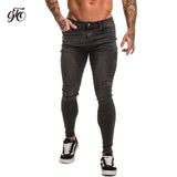 GINGTTO Jeans Men Elastic Waist Skinny Jeans Men 2020 Stretch Ripped Pants Streetwear Mens Denim Jeans Blue - ENSEIGNE DENIS