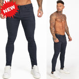 GINGTTO Jeans Men Elastic Waist Skinny Jeans Men 2020 Stretch Ripped Pants Streetwear Mens Denim Jeans Blue - ENSEIGNE DENIS