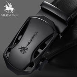 NO.ONEPAUL Brand Fashion Automatic Buckle Black Genuine Leather Belt Men's Belts Cow Leather Belts for Men 3.5cm Width WQE789 - ENSEIGNE DENIS