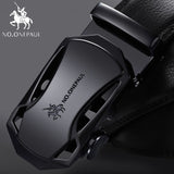 NO.ONEPAUL Brand Fashion Automatic Buckle Black Genuine Leather Belt Men's Belts Cow Leather Belts for Men 3.5cm Width WQE789 - ENSEIGNE DENIS