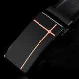 NO.ONEPAUL Brand Fashion Automatic Buckle Black Genuine Leather Belt Men's Belts Cow Leather Belts for Men 3.5cm Width WQE789 - ENSEIGNE DENIS