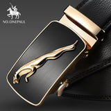 NO.ONEPAUL Brand Fashion Automatic Buckle Black Genuine Leather Belt Men's Belts Cow Leather Belts for Men 3.5cm Width WQE789 - ENSEIGNE DENIS