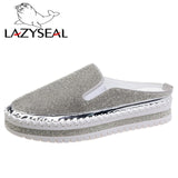 LazySeal Crystal Diamonds Women Flats Bling Woman Shoes Rhinestone Ladies Casual Shoes Round Toe Slip-on Platform Shoes - ENSEIGNE DENIS