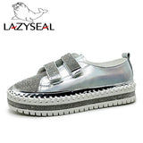 LazySeal Crystal Diamonds Women Flats Bling Woman Shoes Rhinestone Ladies Casual Shoes Round Toe Slip-on Platform Shoes - ENSEIGNE DENIS