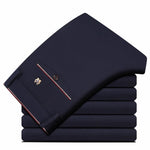 2019 Suit Pants Fashion Elegant Mens Dress Pants Solid Color Straight Long Trousers Men's Slim Fit Formal Trousers Black - ENSEIGNE DENIS