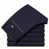 2019 Suit Pants Fashion Elegant Mens Dress Pants Solid Color Straight Long Trousers Men's Slim Fit Formal Trousers Black - ENSEIGNE DENIS