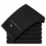 2019 Suit Pants Fashion Elegant Mens Dress Pants Solid Color Straight Long Trousers Men's Slim Fit Formal Trousers Black - ENSEIGNE DENIS