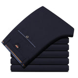 2019 Suit Pants Fashion Elegant Mens Dress Pants Solid Color Straight Long Trousers Men's Slim Fit Formal Trousers Black - ENSEIGNE DENIS