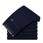 2019 Suit Pants Fashion Elegant Mens Dress Pants Solid Color Straight Long Trousers Men's Slim Fit Formal Trousers Black - ENSEIGNE DENIS